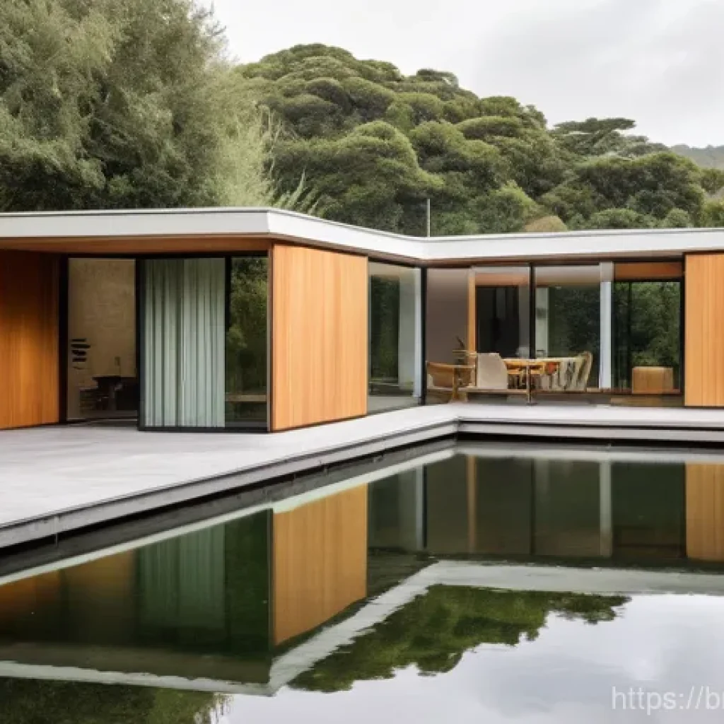 건축산업기사와 에너지 절약형 건축 설계 - **Prompt:** A stunning, modern, energy-efficient house seamlessly integrated into a lush natural lan...