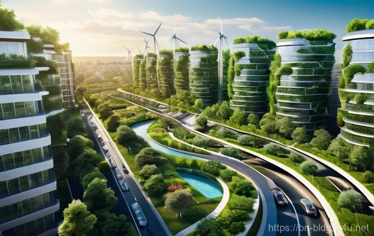 건축산업기사와 에너지 절약형 건축 설계 - **Prompt:** The interior of a contemporary, energy-efficient living room bathed in soft, natural day...